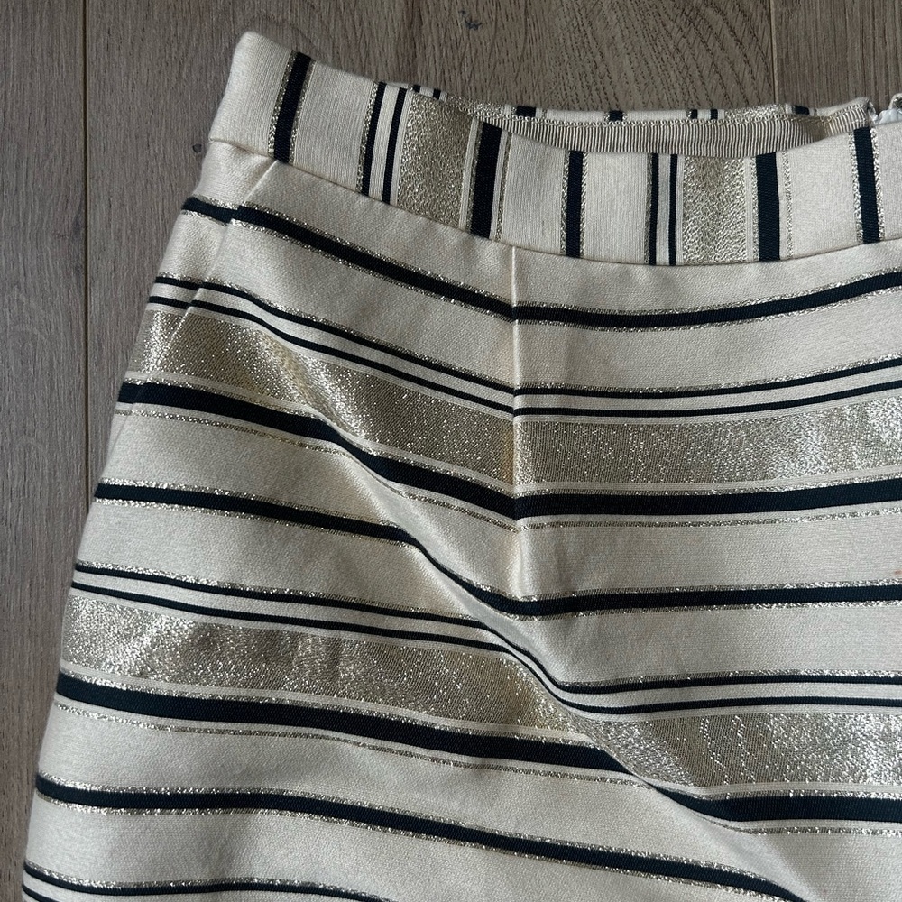 J. Crew Gold and Black Striped Pencil Skirt - Picture 2 of 4